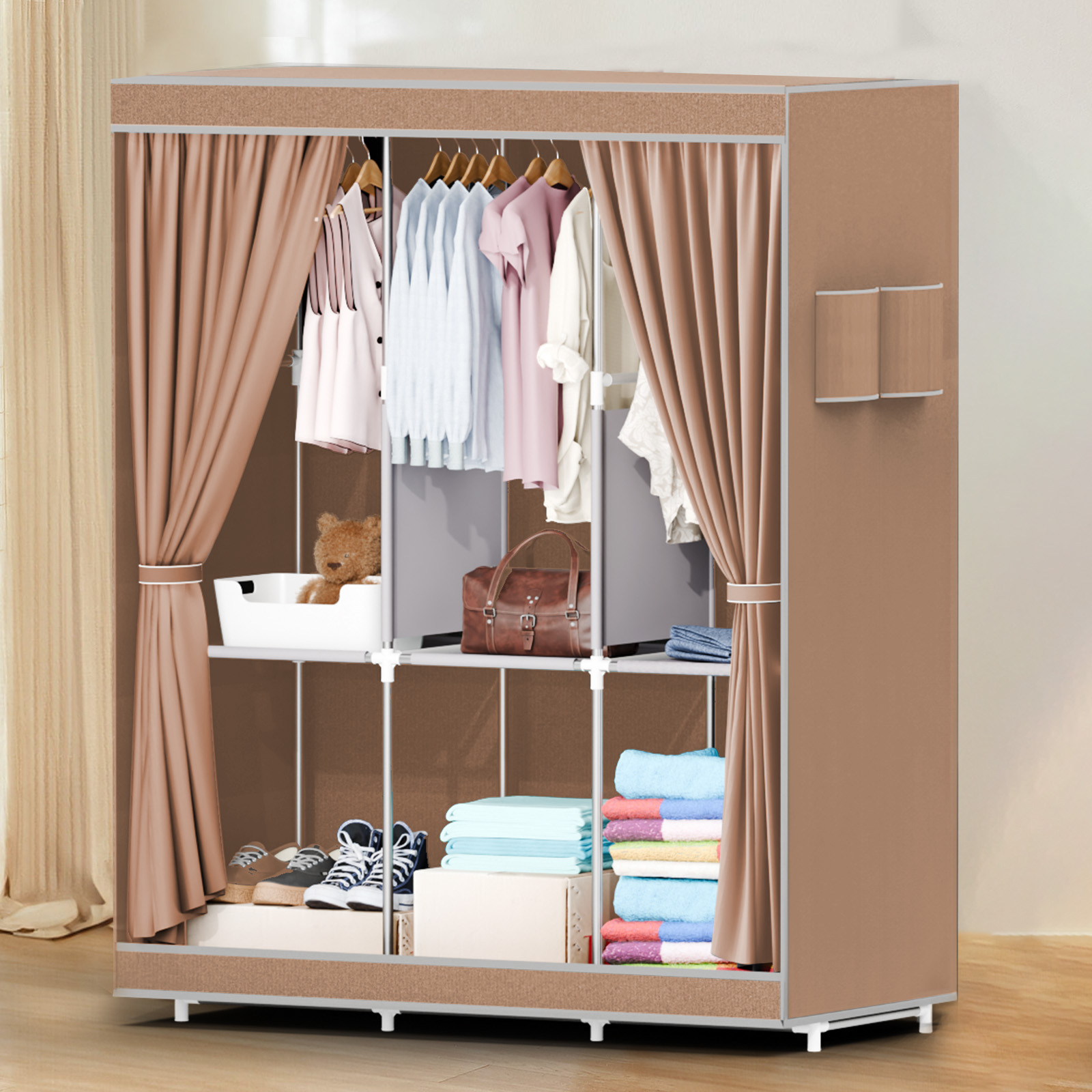 Wardrobe Closet Portable Fabric Cover - 51-بوصة المحمولة خزانة خزانة 16 مللي