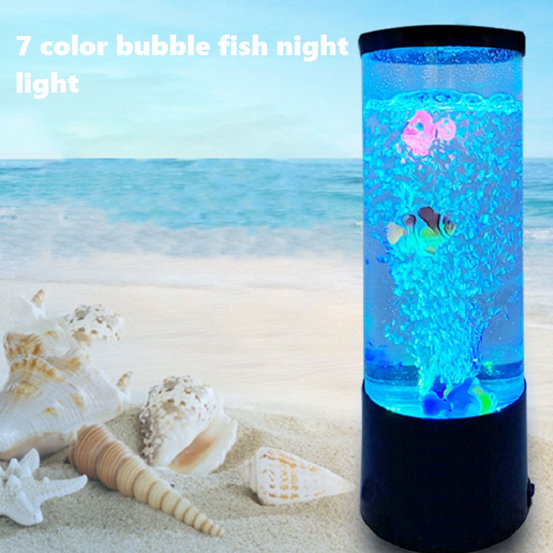 Floating Nightstand With Led Light - مصباح LED للأسماك ضوء الليل المحيط