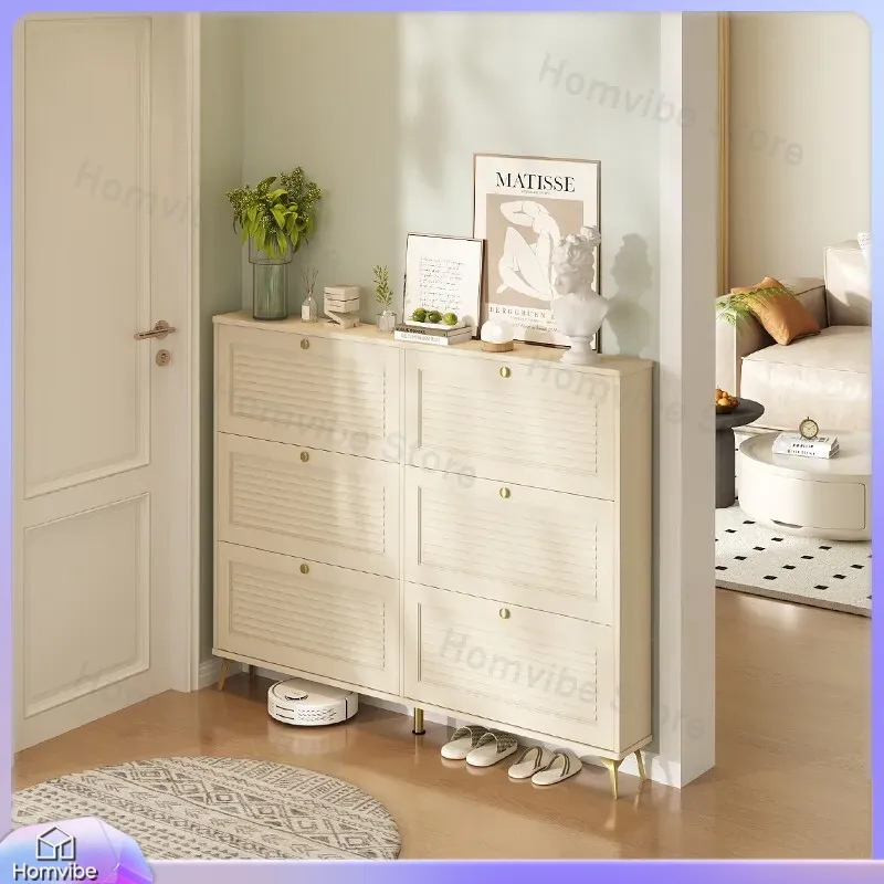 Shoe Rack Cabinet Narrow Entryway - خزانة أحذية رفيعة للغاية من الخشب