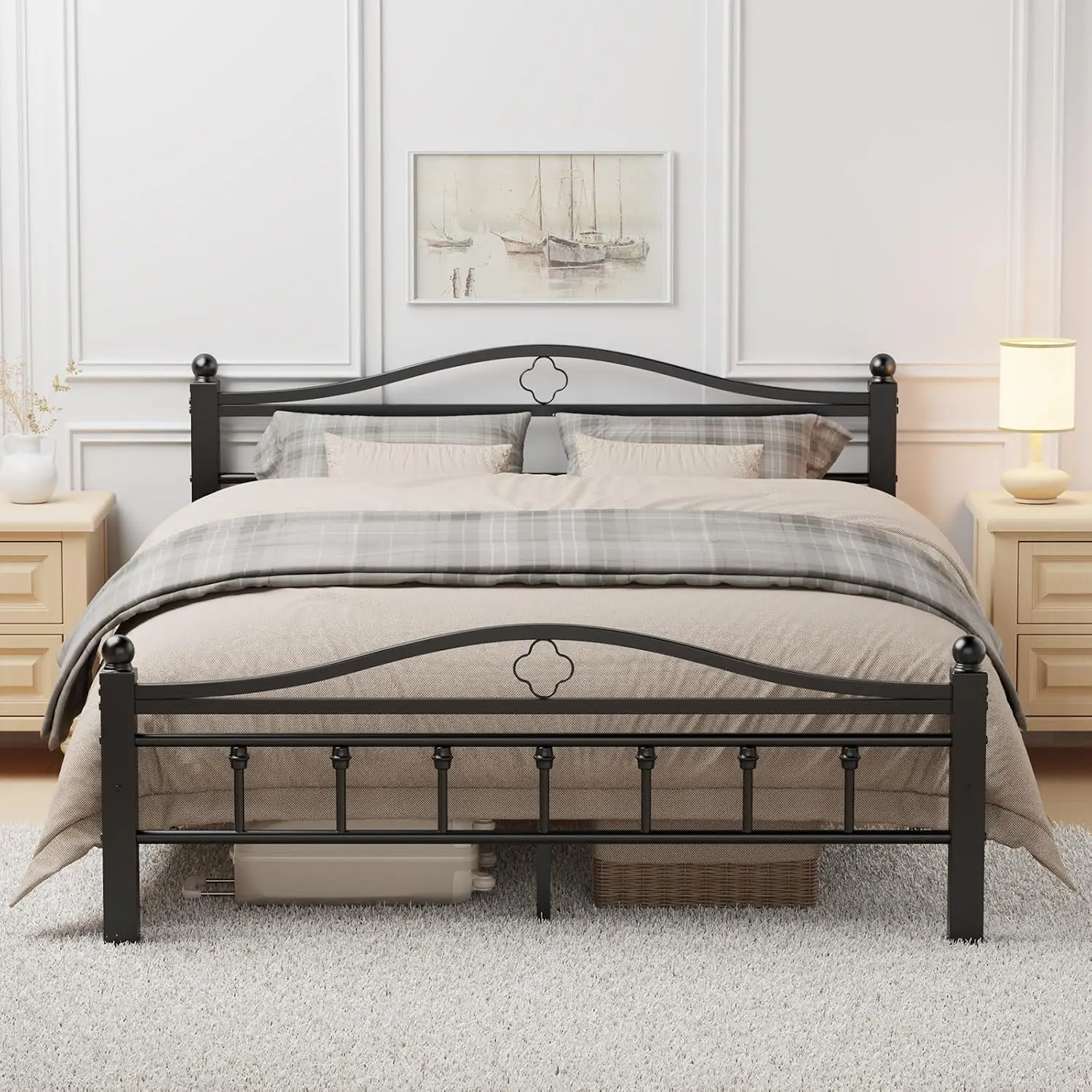 Canopy Bed Frame Metal Queen - إطار سرير معدني بحجم كوين مع