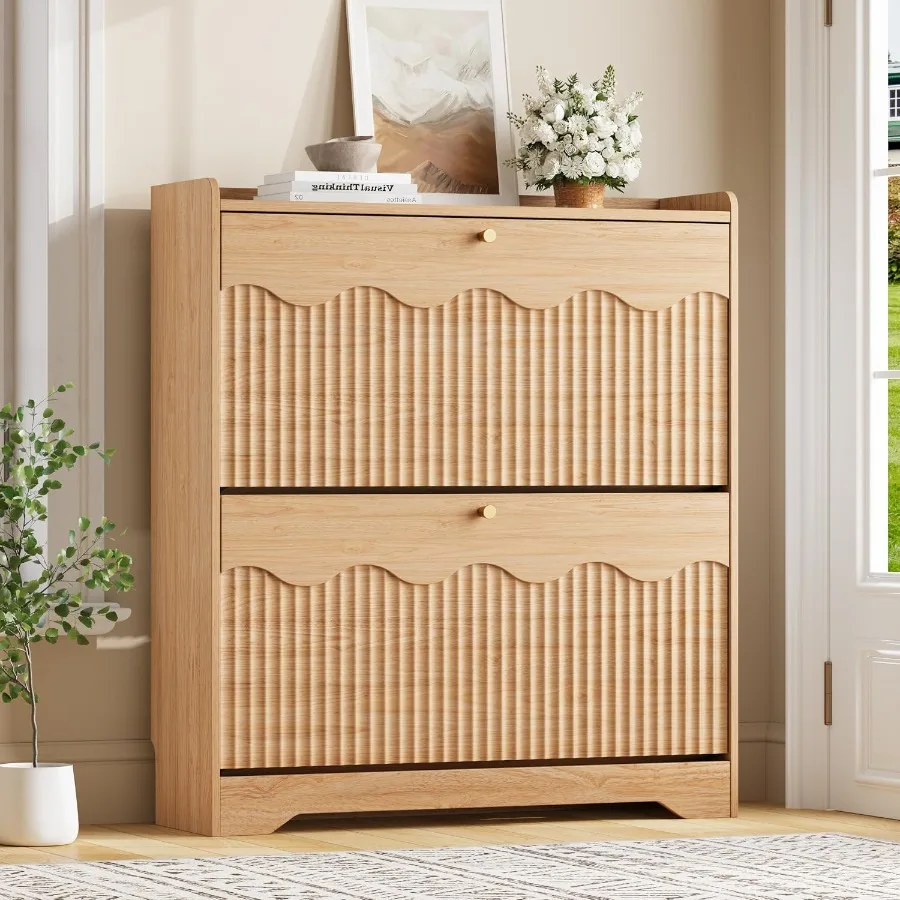 Shoe Rack Cabinet Narrow Entryway - خزانة لتخزين الأحذية بتصميم عصري مع
