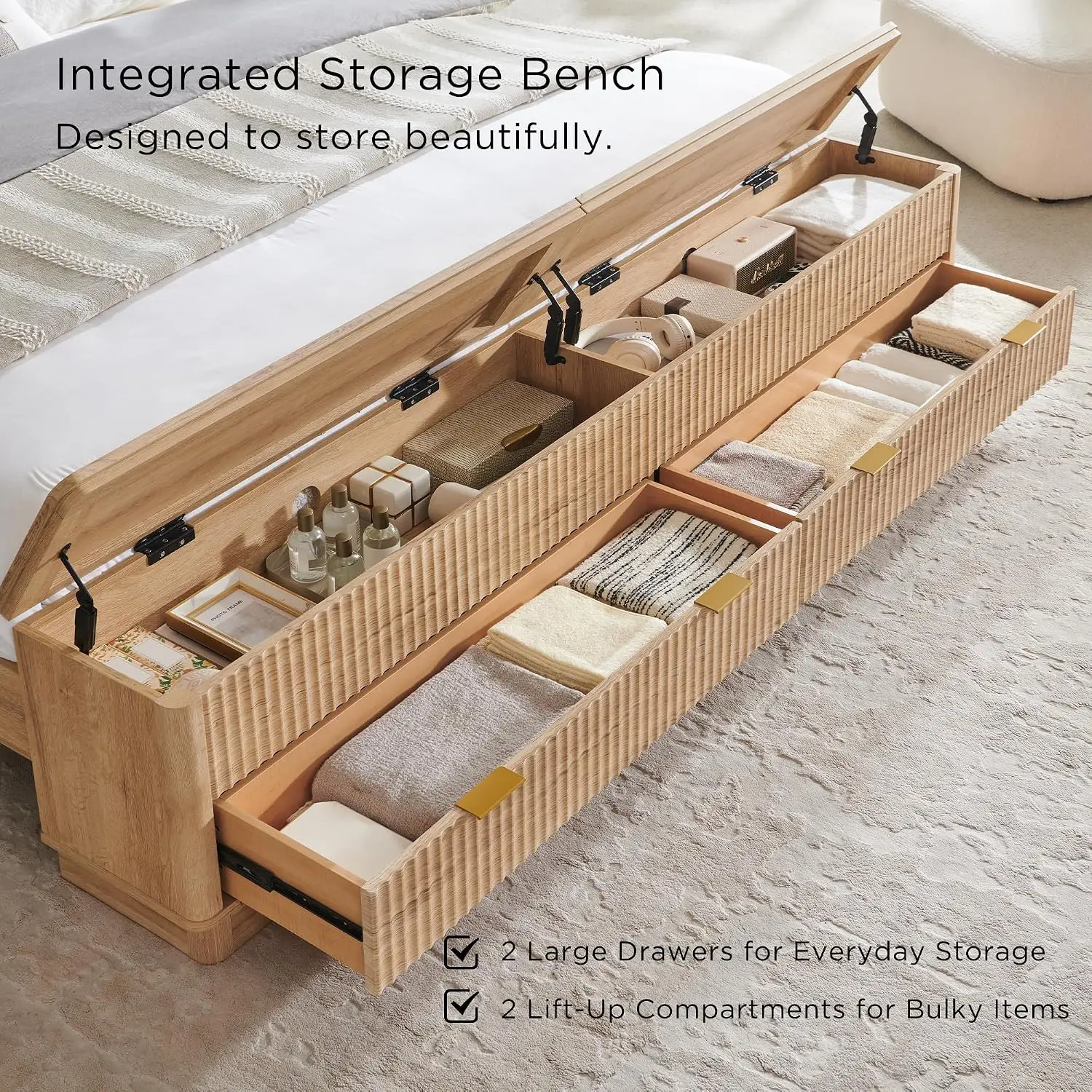 إطار سرير كينج سايز مزخرف مع ل - مراجعة King Size Bed Frame With Storage Drawers وسعره
