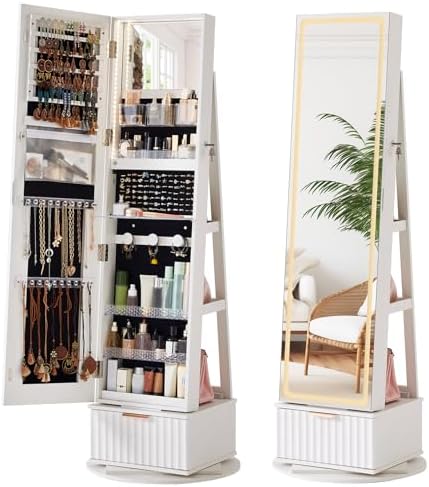 فلوتيد 360 °   خزانة مجوهرات د - مراجعة Full Length Mirror Jewelry Armoire وسعره