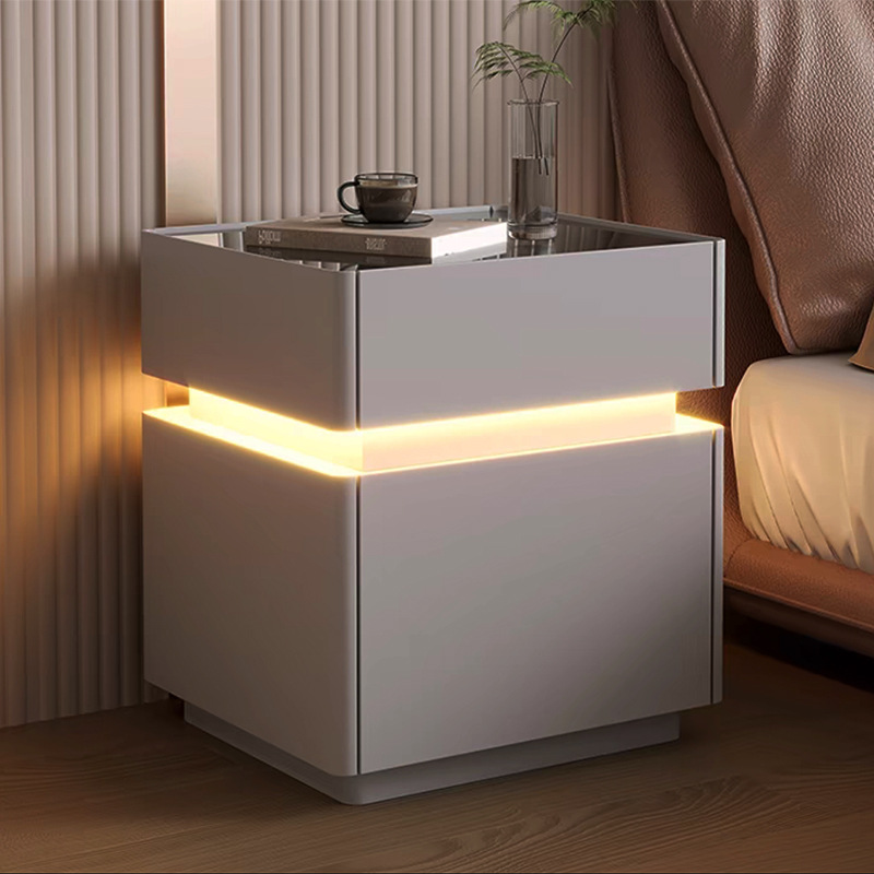 طاولة بجانب السرير الذكية مع ض - مراجعة Solid Wood Nightstand 2 Drawers وسعره