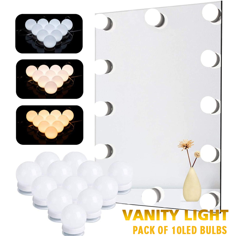 LED مرآة ماكياج مصابيح كهربائي - مراجعة Dressing Table Vanity With Lighted Mirror وسعره