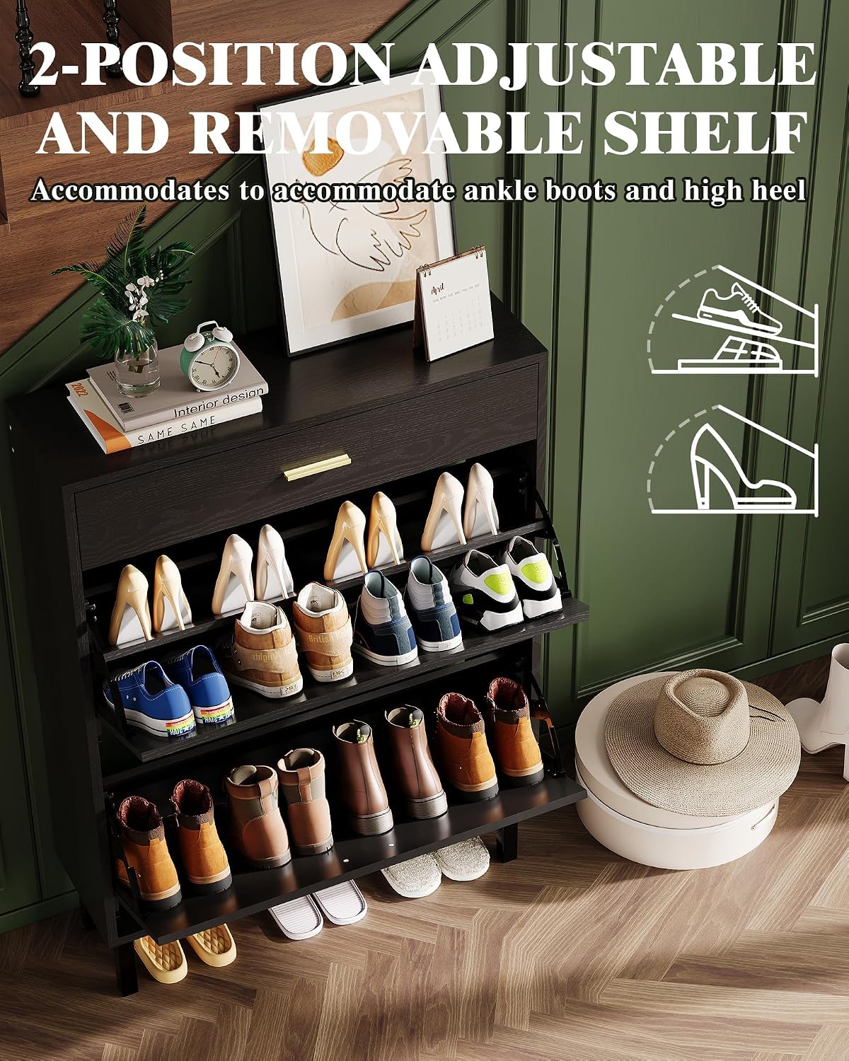 خزانة أحذية ضيقة للتخزين في ال - مراجعة Shoe Rack Cabinet Narrow Entryway وسعره