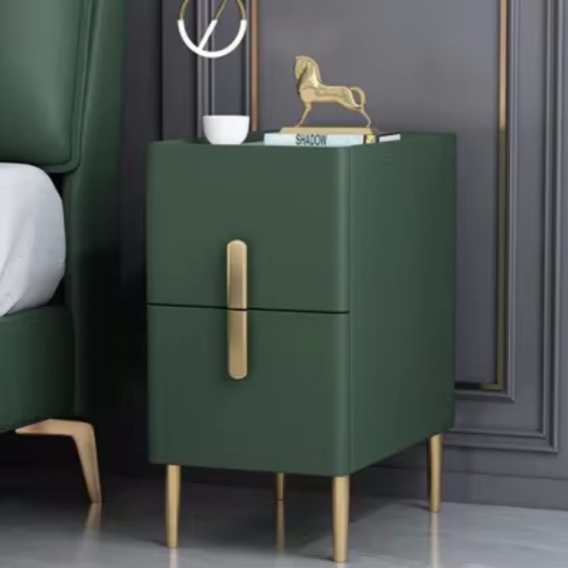 طاولة سرير خشبية ضيقة بلون واح - مراجعة Solid Wood Nightstand 2 Drawers وسعره
