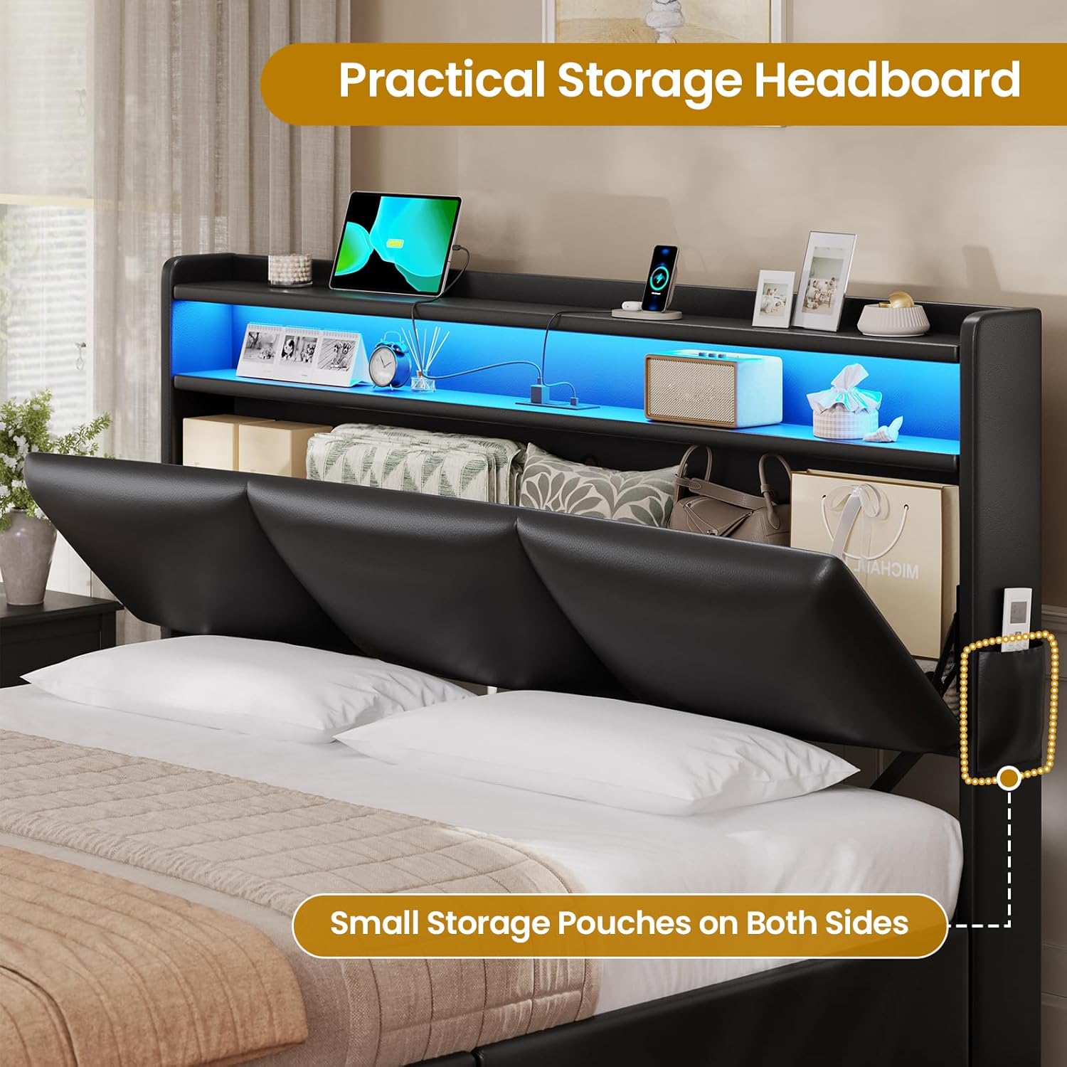 إطار سرير كوين مع لوح رأس مزود - مراجعة Canopy Bed Frame Metal Queen وسعره