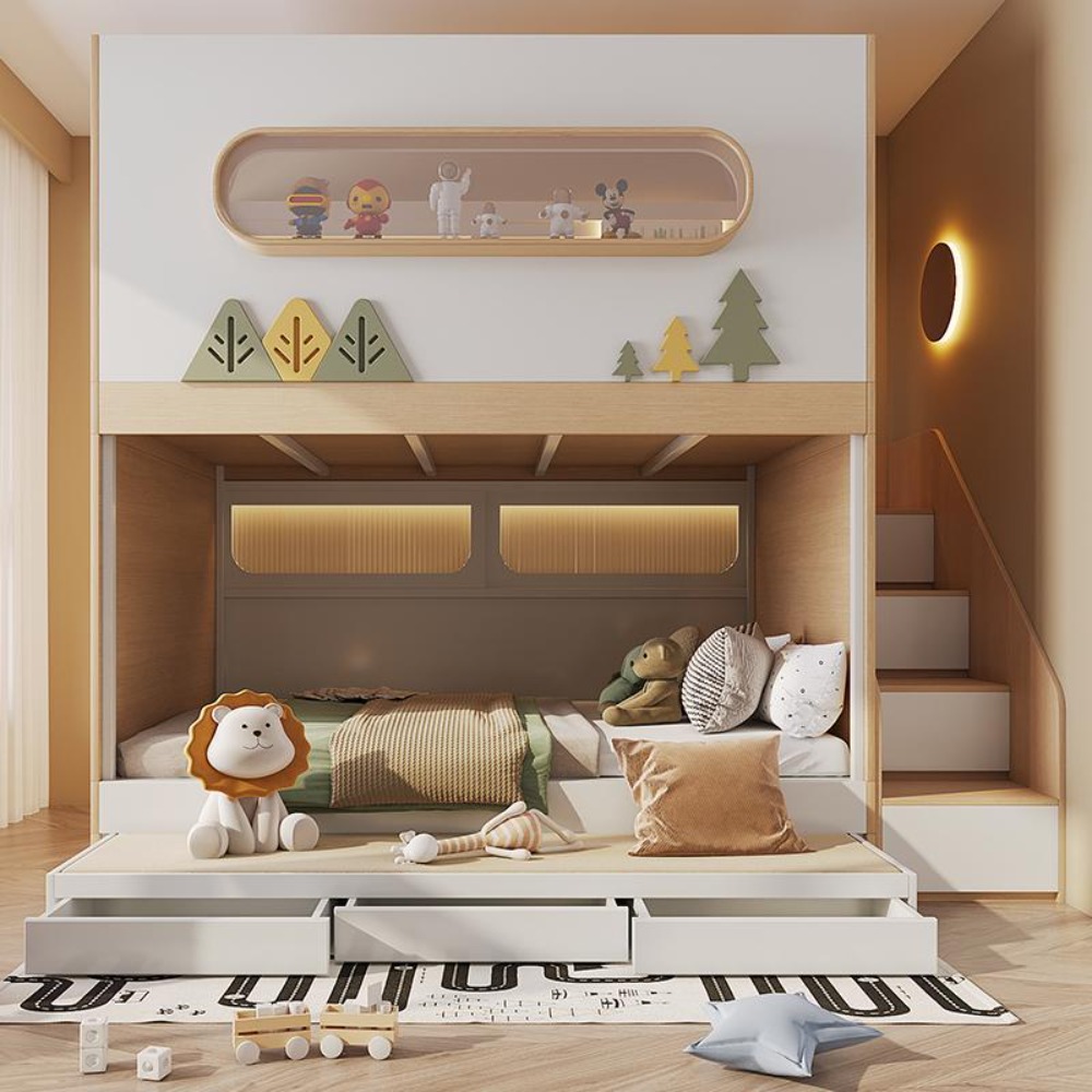 سرير بطابقين على شكل كبسولة فض - مراجعة Bunk Bed With Stairs And Slide وسعره