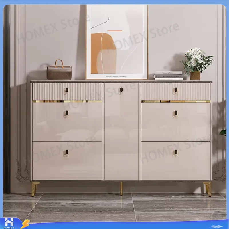 خزانة أحذية مقاومة للماء مع مق - مراجعة Shoe Rack Cabinet Narrow Entryway وسعره