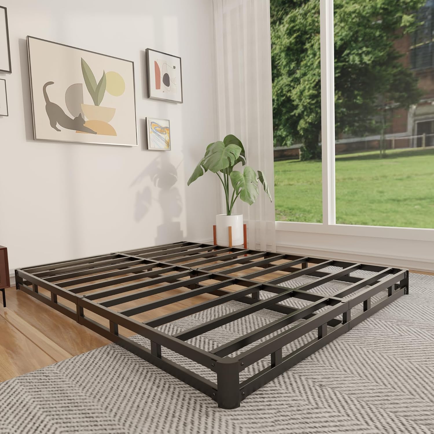 قاعدة سرير معدنية متينة منخفضة - مراجعة Canopy Bed Frame Metal Queen وسعره