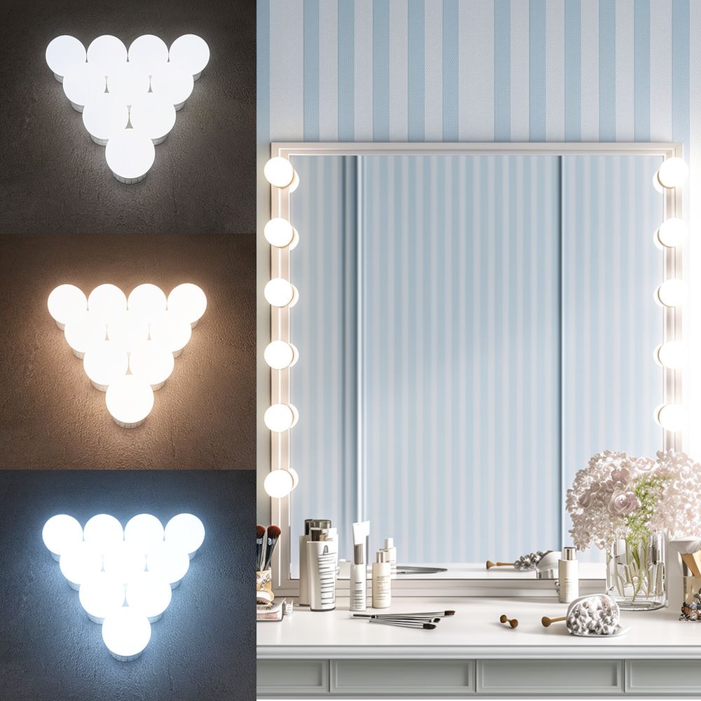 مصباح مرايا المكياج بتصميم هول - مراجعة Dressing Table Vanity With Lighted Mirror وسعره