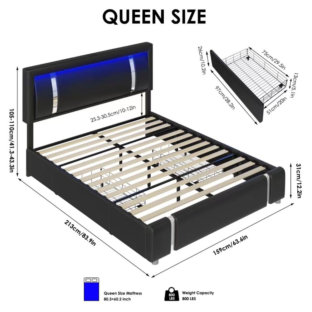 إطار سرير بحجم كوين مبطن بجلد  - مراجعة Canopy Bed Frame Metal Queen وسعره