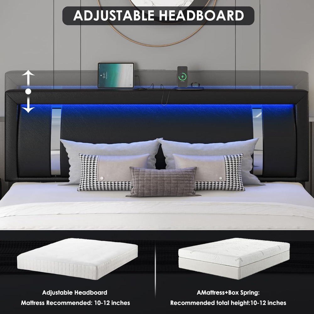 إطار سرير بحجم كوين مبطن بجلد  - مراجعة Canopy Bed Frame Metal Queen وسعره